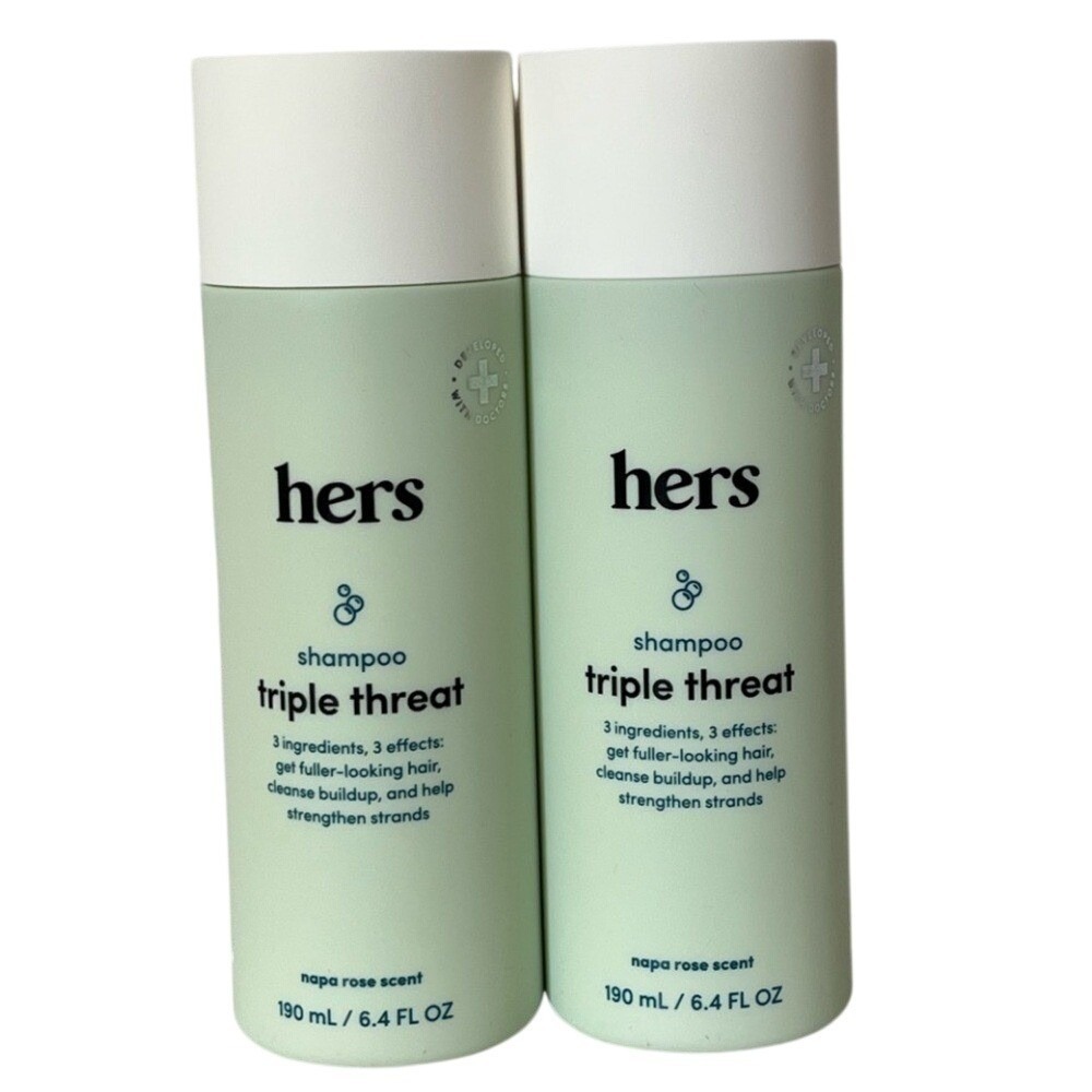 Hers Thickening Shampoo Triple Threat Napa Rose Scent 6.4 Oz Set Of 2 New